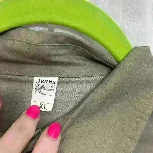 Denim Jean Jacket Ruffle Trim New from Amazon Item# 7C - Picture 7 of 8